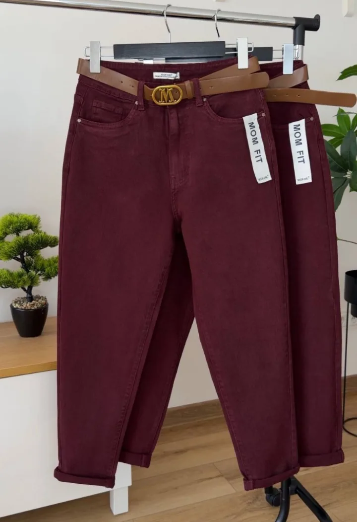 Бордові Mom Fit 692-34
