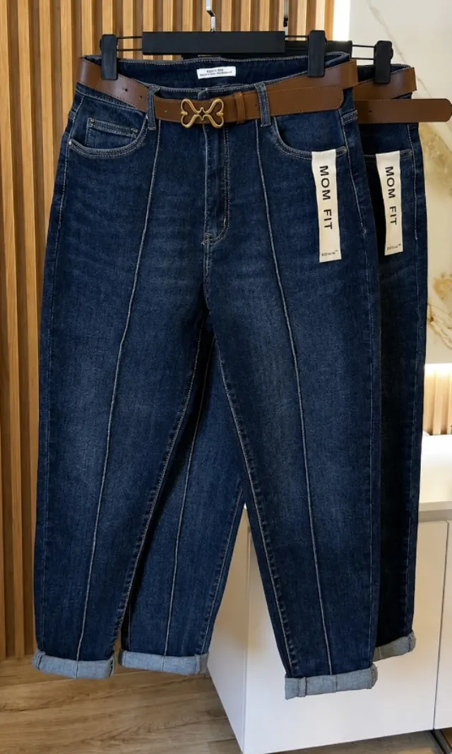Темно-сині Mom Fit 717-59